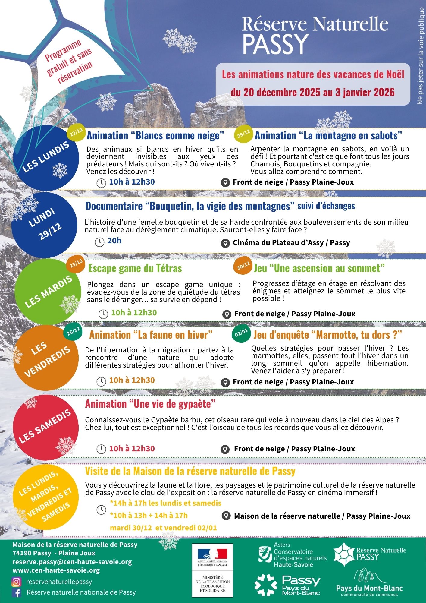 Programme d'animation RN Passy Noël