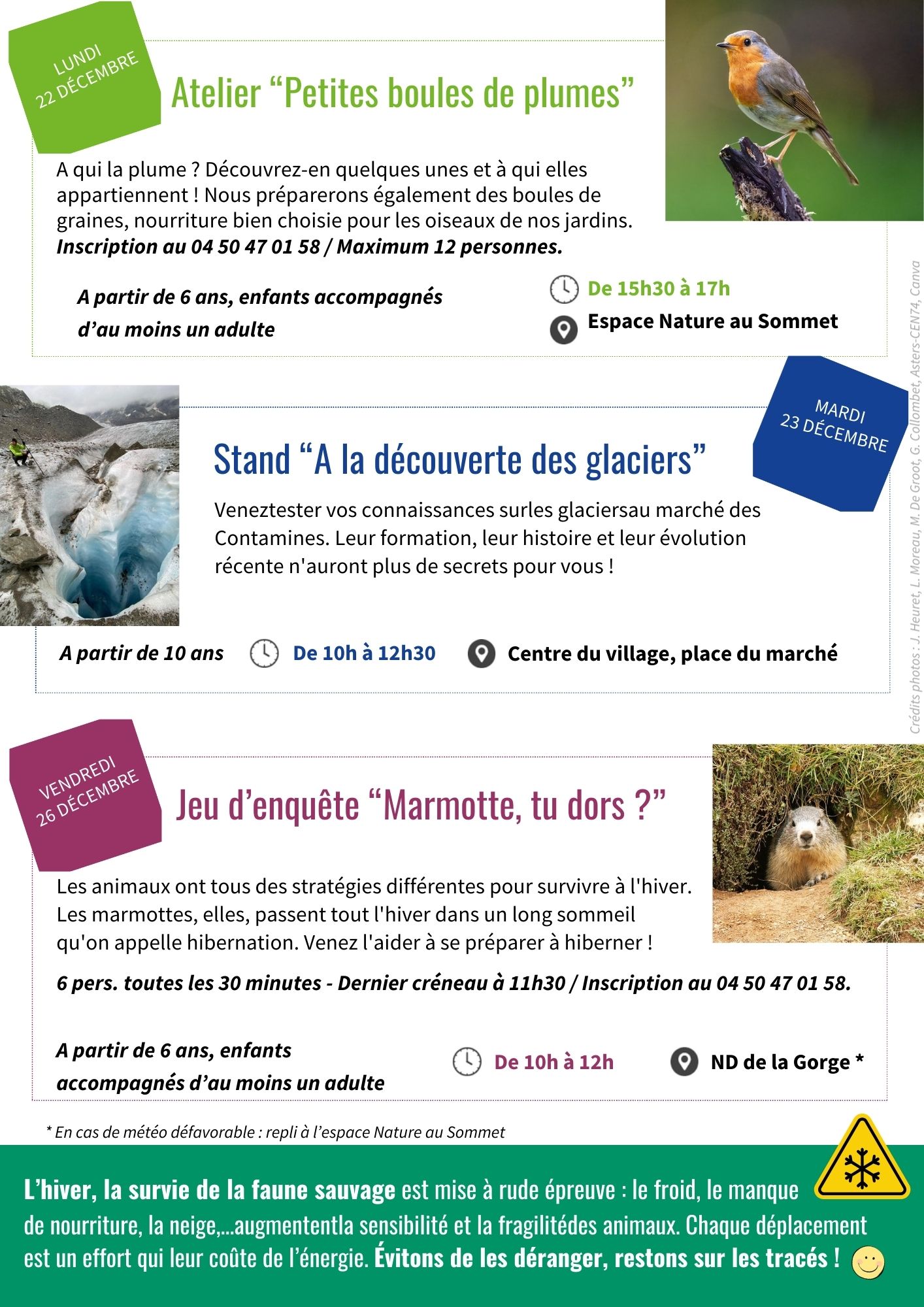 Programme d’animations de la RN Contamines-Montjoie Noël-2